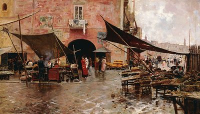 Una Piazza del Mercato a Messina da Attillo Pratella