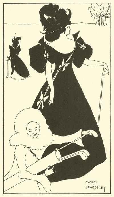Design per una carta da golf (litografia) da Aubrey (after) Beardsley