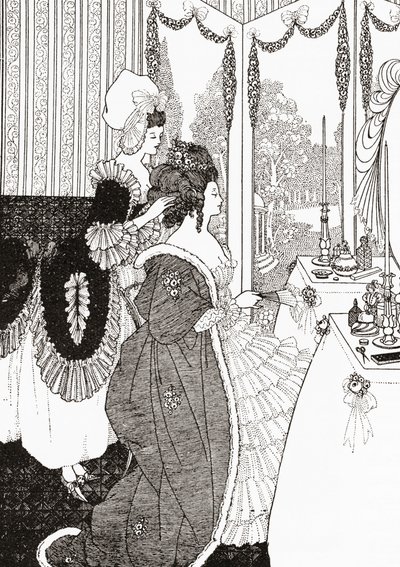 La toilette dopo Aubrey Beardsley. Da Illustrierte Sittengeschichte vom Mittelalter bis zur Gegenwart di Eduard Fuchs, pubblicato nel 1909. da Aubrey (after) Beardsley