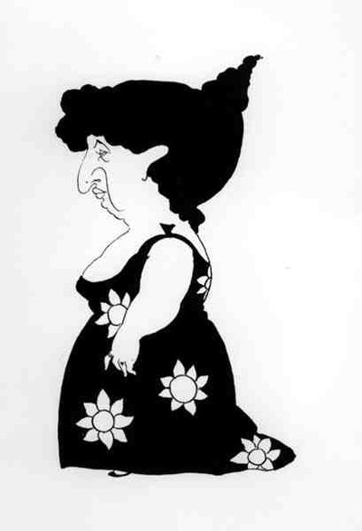 Caricatura di una figura in un vestito di girasole, da 