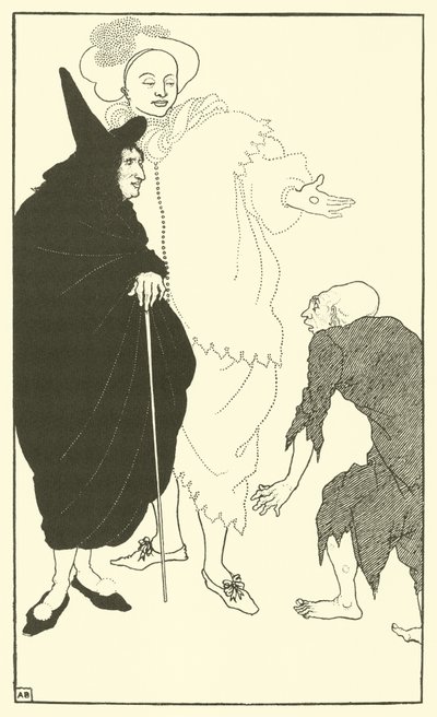 Don Giovanni, Sganarello e il Mendicante da Aubrey Beardsley