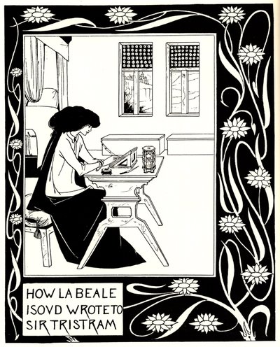 Come La Beale Isoud scrisse a Sir Tristram. Illustrazione del libro Le Morte d