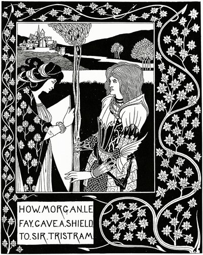 Come Morgan le Fay diede uno scudo a Sir Tristram, illustrazione da 