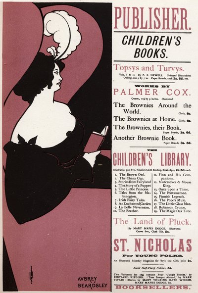 Letteratura. Libro per bambini. Biblioteca a Londra, Inghilterra da Aubrey Beardsley