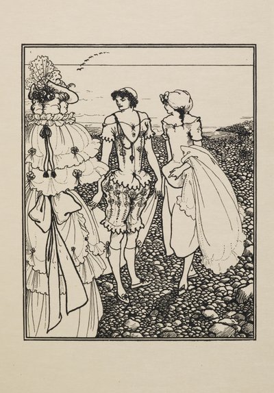 Sulla spiaggia di Dieppe (I bagnanti), da un libro di cinquanta disegni da Aubrey Beardsley