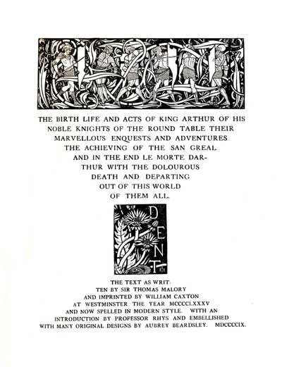 Pagina del titolo disegnata da Aubrey Beardsley per Messrs. J. M. Dent and Sons Ltd, 1909, 1914 da Aubrey Beardsley
