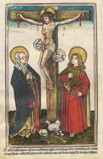 Cristo sulla croce con la Vergine e San Giovanni da Augsburg 15th Century