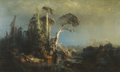 Foresta vergine morente in tempo burrascoso (dopo la tempesta) da August Cappelen