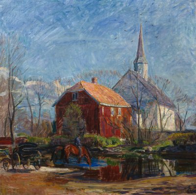 Chiesa e casa rossa, Chiesa di Rygge da August Eiebakke