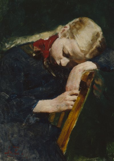 Ragazza che riposa da August Eiebakke