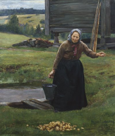 Lavando le patate da August Eiebakke