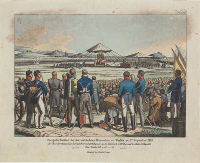 Il grande banchetto dei tre monarchi alleati a Teplitz Teplice, 2 settembre 1813 da August Friedrich Andreas Campe