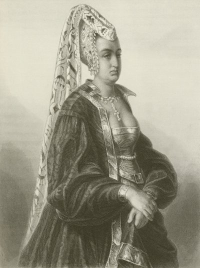 Regina Isabeau (incisione) da August Friedrich Pecht