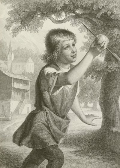 Il ragazzo di Tell (incisione) da August Friedrich Pecht