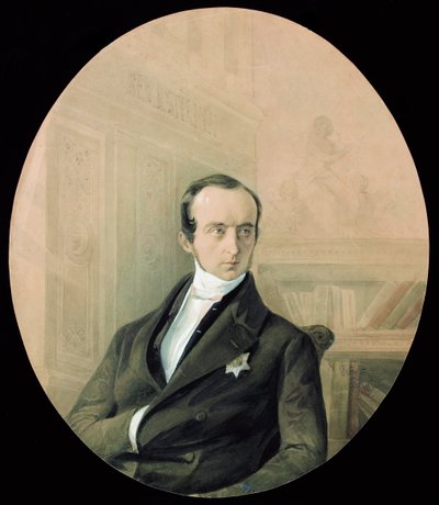 Ritratto del principe Vladimir Fyodorovich Odoyevsky, fine anni 1840 da August Friedrichovich Petzold