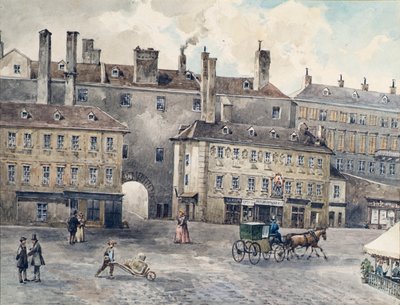 Albertinaplatz con la casa di Andreas Hofer a Vienna da August Gerasch