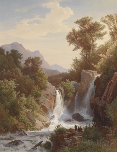 Pescatore alla cascata da August Kessler