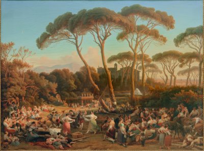 Festa popolare romana nel parco di Villa Borghese da August Lucas