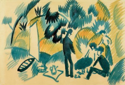 Al lago di Thun, picnic dopo la vela da August Macke