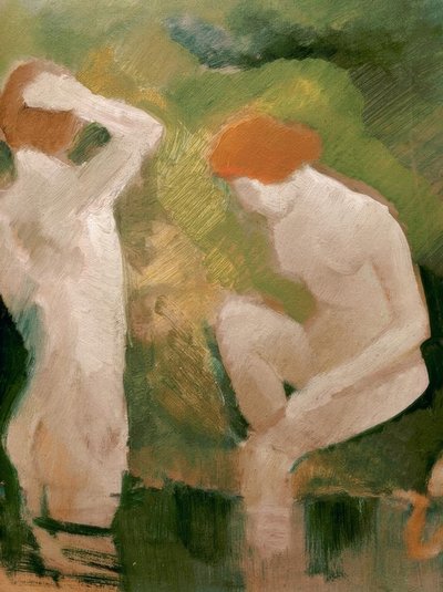 Bagnanti sul pendio verde da August Macke