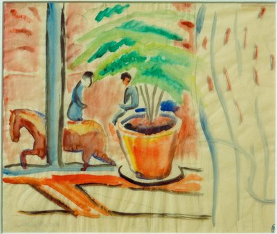 Vista sulla strada dalla finestra da August Macke