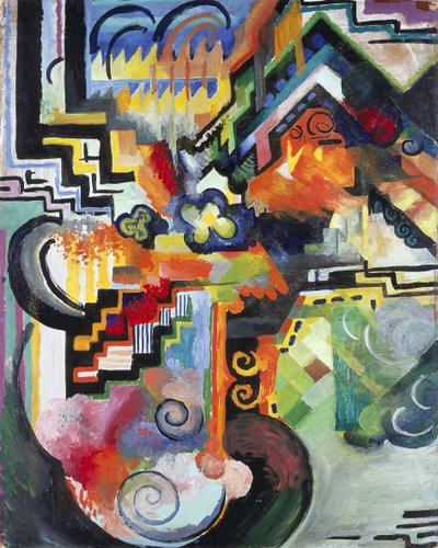 Composizione colorata Omaggio a Bach, 1912 da August Macke
