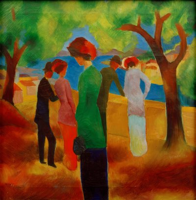 Dama in giacca verde da August Macke