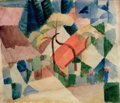 Case di campagna nei giardini da August Macke