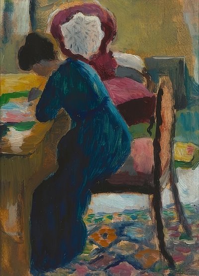 Elisabeth alla scrivania da August Macke