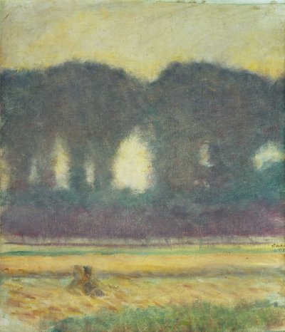 Abeti e un campo di grano da August Macke