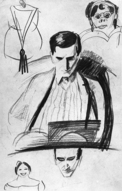 Franz Marc, ritratto / disegno di Macke da August Macke