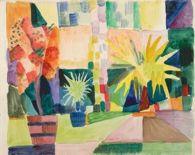 Giardino sul Lago di Thun (Melograno e palma nel giardino). 1914 da August Macke