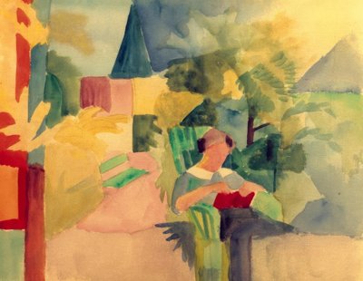 Giardino con donna che legge (al lago di Thun) da August Macke