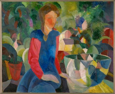 Ragazza con boccia di pesce da August Macke