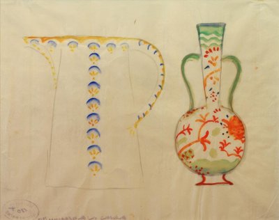 Brocca con manico e caraffa con manico da August Macke
