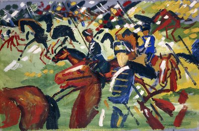 Ussari in partenza, 1913 da August Macke