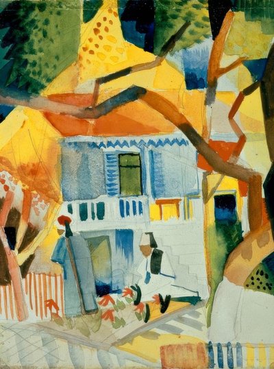 Cortile della casa di campagna a St. Germain da August Macke