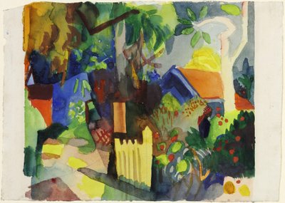 Paesaggio con un albero chiaro da August Macke