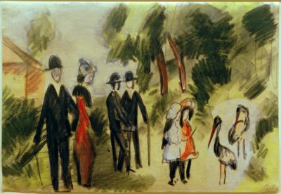 Persone presso gli aironi da August Macke