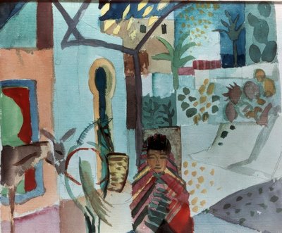Ragazza con cavallo e asino da August Macke