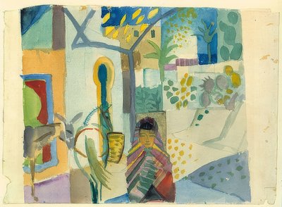 Ragazza con cavallo e asino. 1914 da August Macke