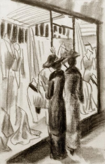 Negozio di moda nel portico da August Macke