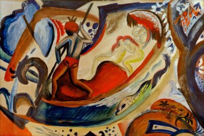 Ragazze nude nella barca da August Macke
