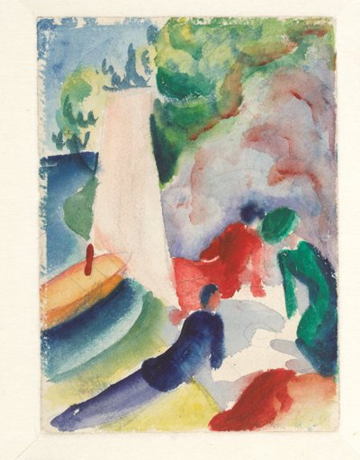 Picnic sulla spiaggia dopo la vela, 1913 da August Macke