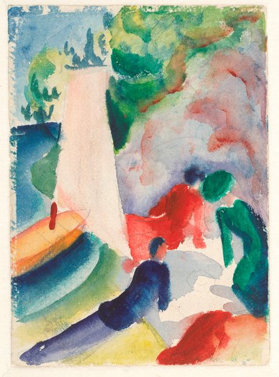 Picnic sulla spiaggia da August Macke