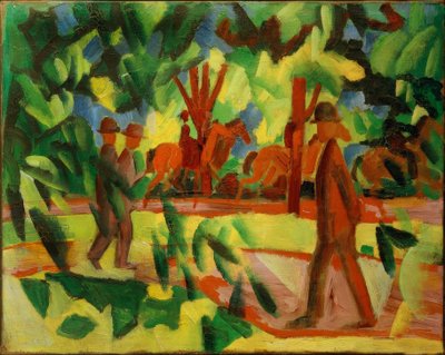 Cavalieri e passeggiatori nel viale da August Macke