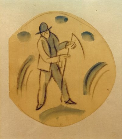 Mietitore, progetto per un piatto da August Macke