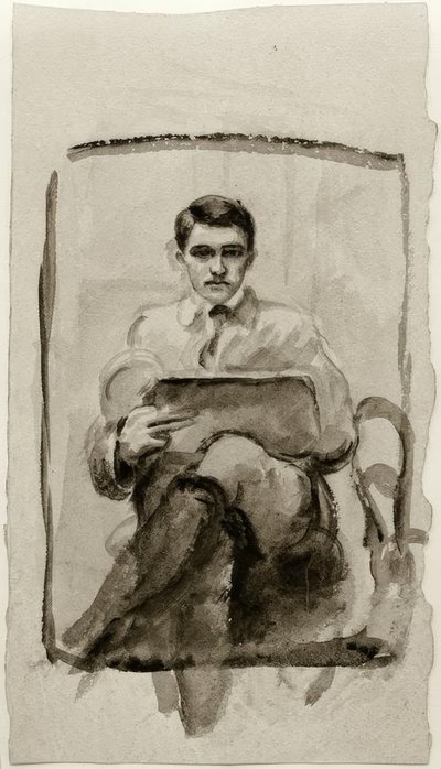 Autoritratto, disegnando da August Macke