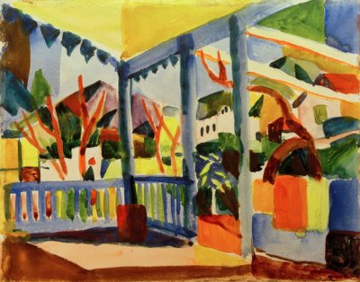 Terrazza della casa di campagna a St. Germain da August Macke