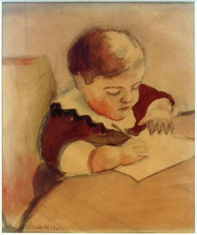 Walter che dipinge al tavolo da August Macke